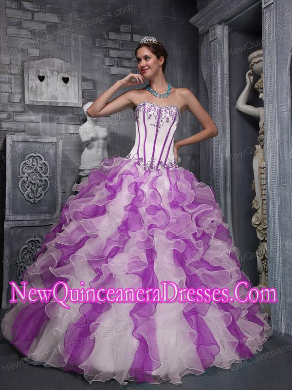 Plus Size Sweet Ball Gown Sweetheart Taffeta and Organza Appliques Colorful Quinceanera Dresses