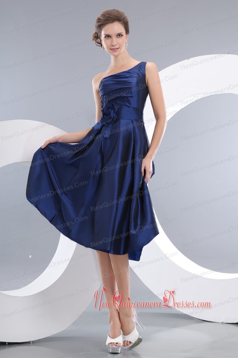 Navy Blue Knee Length Dress