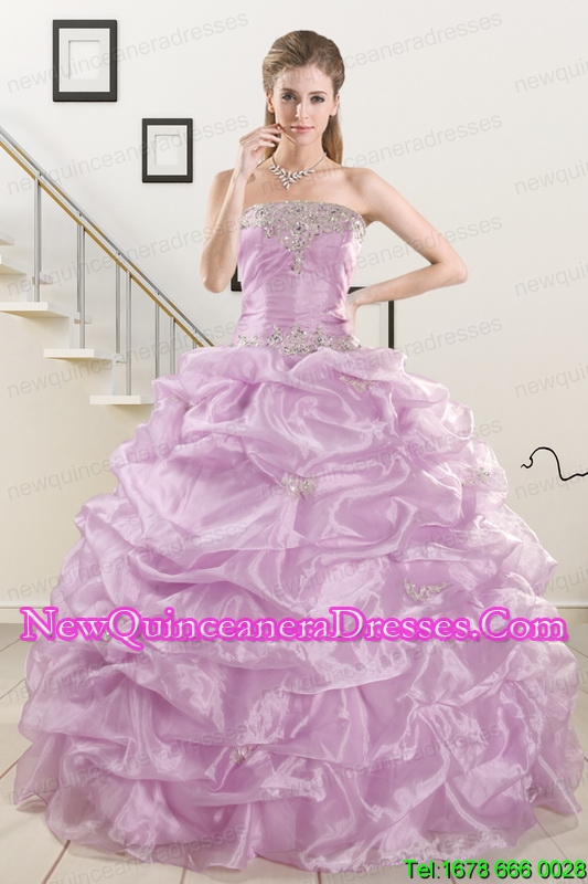 triumph 2015 Perfect Appliques and Ruffles Quinceanera Dresses in Lilac