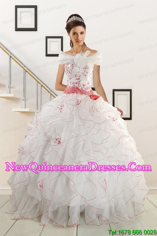 triumph Appliques and Belt 2015 Custom Made Quinceanera Dresses