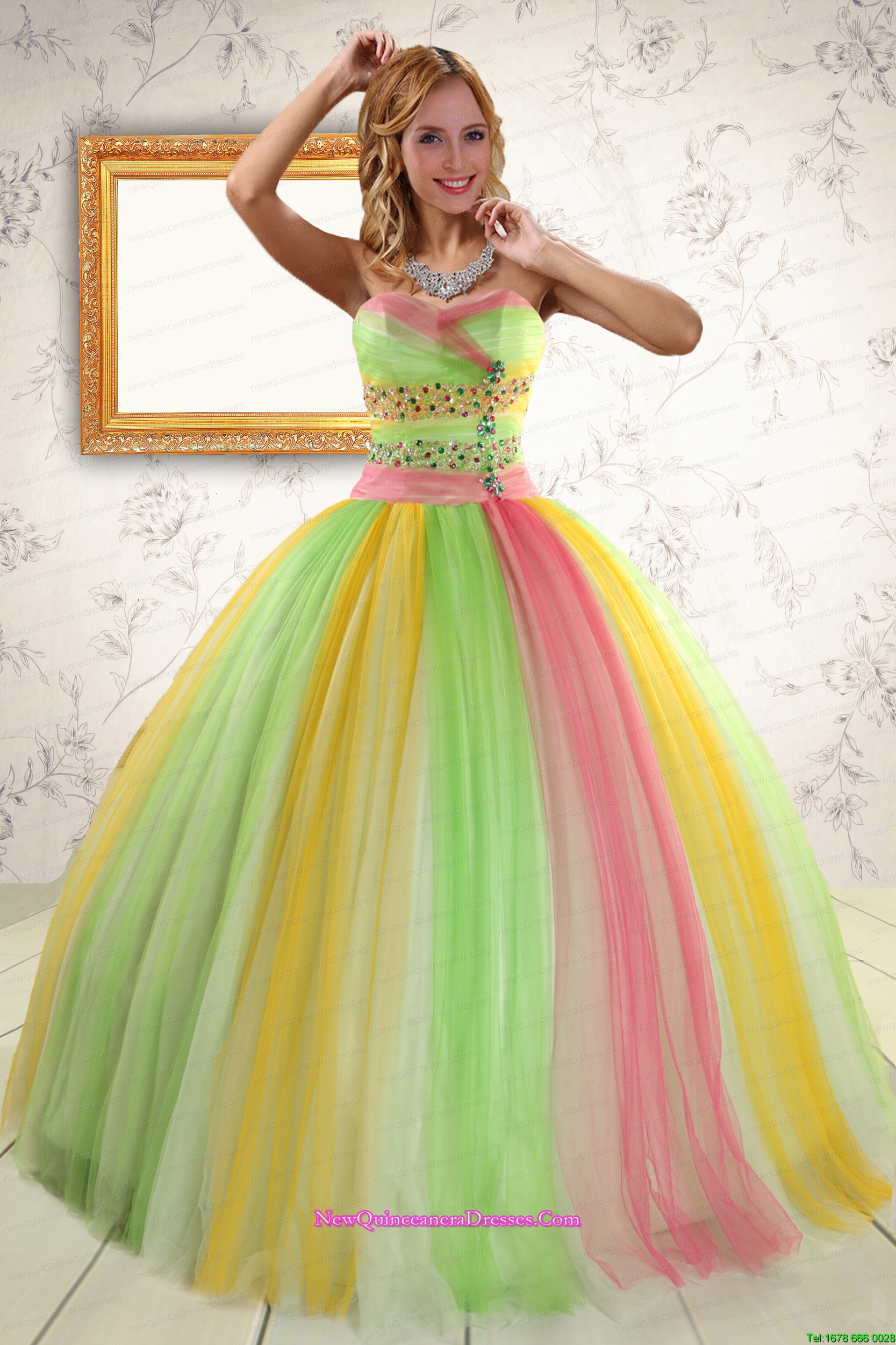 triumph Custom Made Ball Gown Sweet 16 Dresses in Multi Color for 2015
