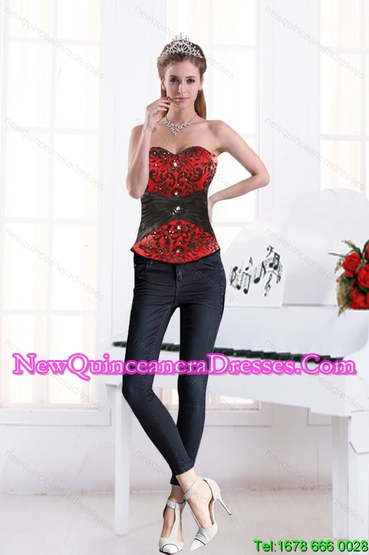 2015 Multi Color Sweetheart Beading Corset With Appliques in High Quality