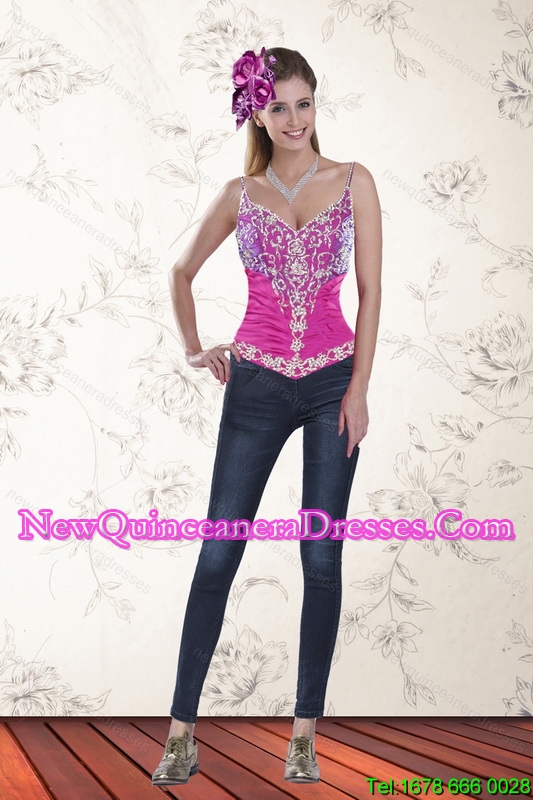 2015 Sweetheart Multi Color Corset with Pick Ups and Embroidery