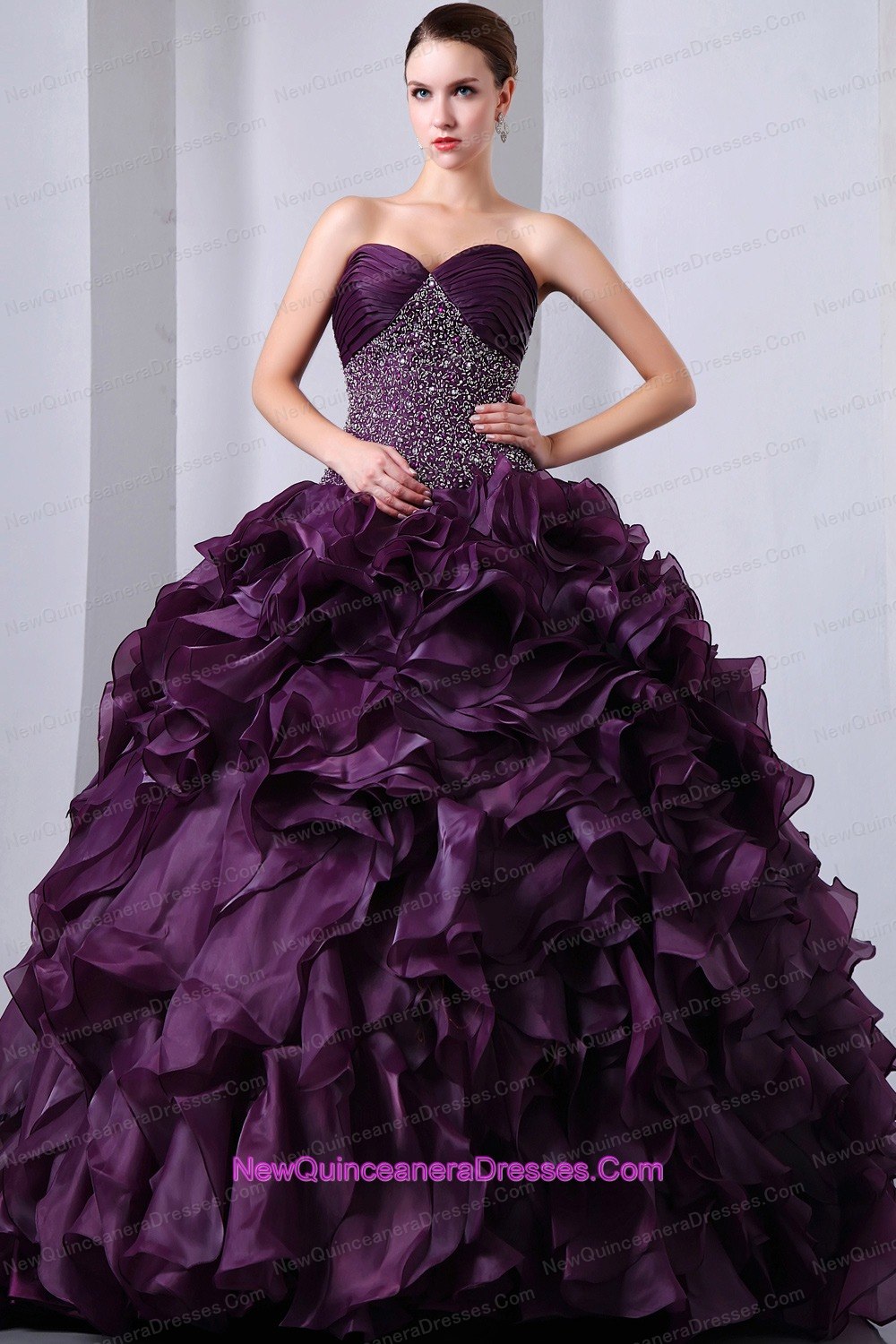 quinceanera dresses dark purple