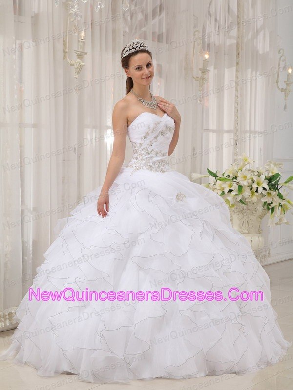 all white quinceanera dresses
