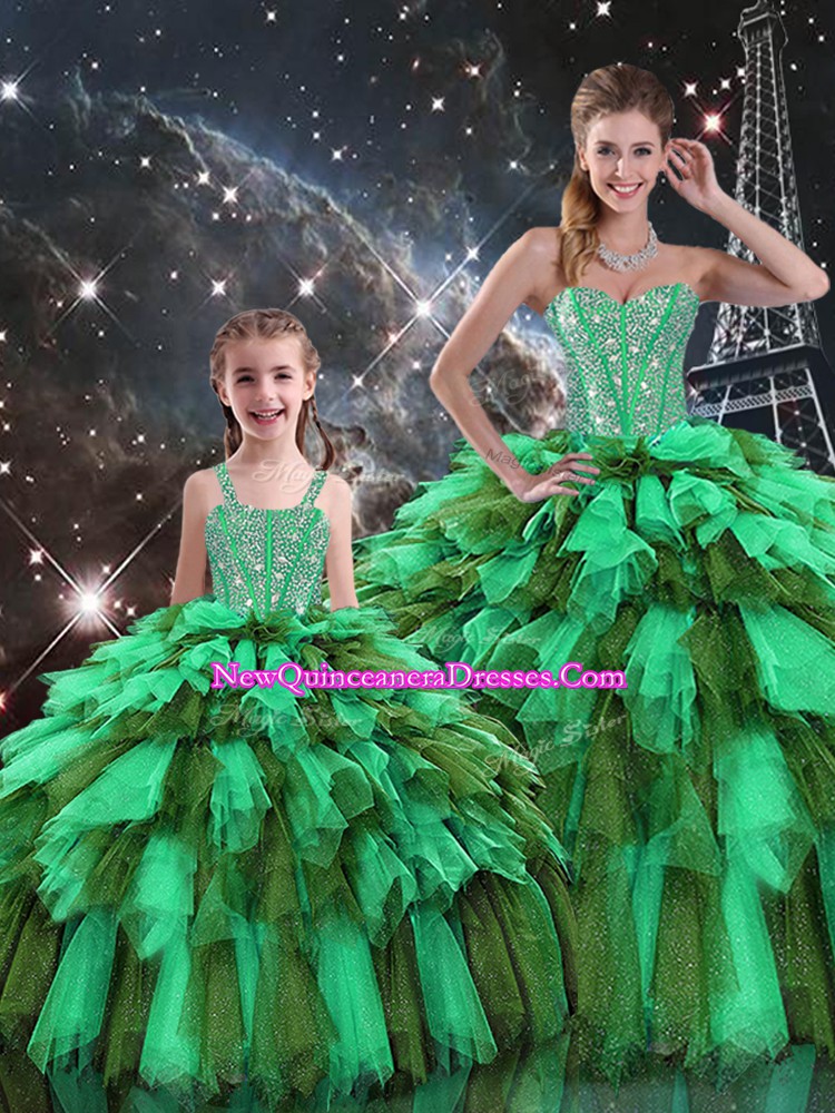 New Arrival Ball Gowns Quinceanera Gown Multi-color Sweetheart Organza Sleeveless Floor Length Lace Up