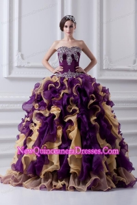 Beautiful Ball Gown Multi Colored Sweetheart 2014 Quinceanera Dress with Beading