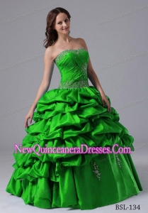 2013 Beautiful Ball Gown Pick-ups Quinceanera Dress With Beading and Ruched