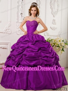 Appliques Fuchsia Ball Gown Sweetheart Floor-length Tafftea 2013 Quinceanera Dress