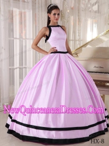 Beautiful Ball Gown Bateau Floor-length Quinceanera Dresses in Baby Pink and Black