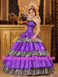 Popular Taffeta Sweetheart Ball Gown Floor-length Ruffles Purple 2013 Quinceanera Dress