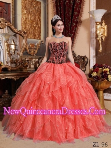 Sweetheart Organza 2013 Quinceanera Dress with Embroidery and Beading