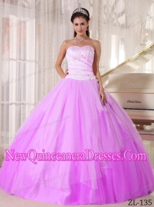 White and Pink Sweetheart Floor-length Tulle Beading Beautiful Quinceanera Dresses