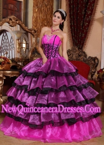 2014 Multi-color Ball Gown Sweetheart Organza Ruffles Quinceanera Dress