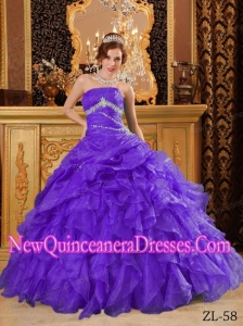 Beautiful Purple Ball Gown Beading And Ruffles Quinceanera Dresses