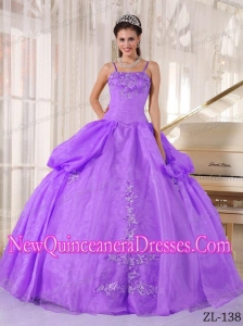 Ball Gown Spaghetti Straps Elegsnt Quinceanera Dress in Purple