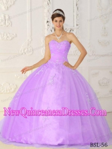 Cheap Purple Ball Gown Sweetheart With Appliques Quinceanera Dress