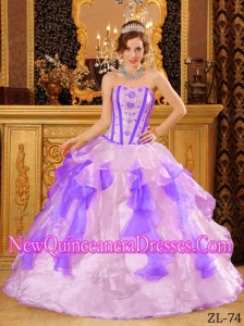 Multi-Color Ball Gown Sweetheart Floor-length Organza Quinceanera Dress with Appliques