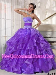 Strapless Ball Gown Organza Classical Quinceanera Dress with Appliques