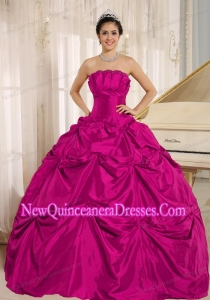 A Red Ball Cheap Quinceanera Gowns Dress With Pick-ups For Custom Made Taffeta