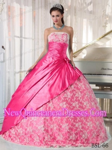 Ball Gown StraplessTaffeta Lace Elegant Quinceanera Dress