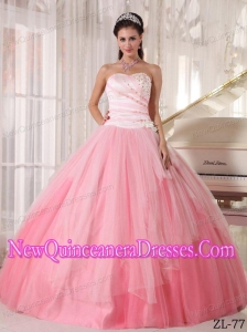 Discount Pink and White Sweetheart Beading Sweet 15 Dresses