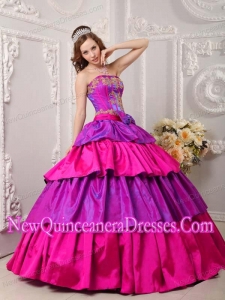 Multi-color Ball Gown Strapless Appliques Elegant Quinceanera Dresses
