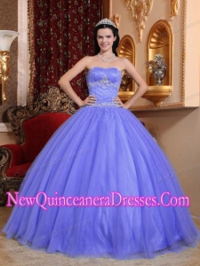 Purple Ball Gown Tulle and Taffeta Beading Custom Made Quinceanera Dresses