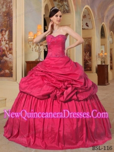 A Hot Pink Ball Gown Sweetheart With Beading New Style Quinceanera Dress