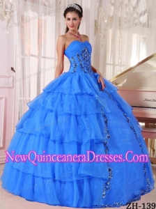 Fashionable Cheap Ball Gown Sweetheart Floor-length Organza Paillette Quinceanera Dress
