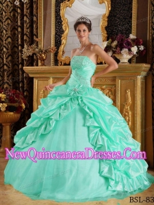 Apple Green Taffeta and Tulle Beading Luxurious Quinceanera Dresses