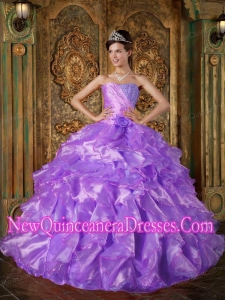 Beading and Ruffles Luxurious Quinceanera Dresses in Purple