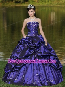 Custom Size Strapless Elegant Quinceanera Dress Beaded Decorate in Purple