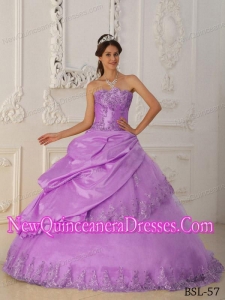Perfect Lavender A-Line / Princess Sweetheart Floor-length Taffeta and Tulle Beading Quinceanera Dress