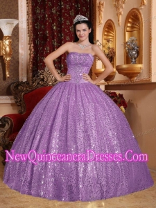 Purple Ball Gown Sweetheart Floor-length Beading Quinceanera Dress