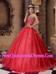 Red A-line Sweetheart Lace-up Organza Beading Fashionable Quinceanera Dress