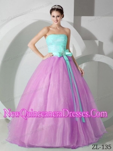 A Colorful Sash and Ruching Simple Quinceanera Dresses