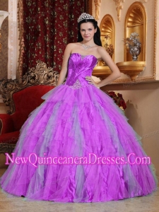 Plus Size Fuchsia Ball Gown Sweetheart Floor-length Tulle with Beading Quinceanera Dresses