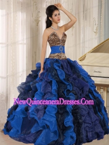 Wholesale Multi-color 2013 New Style Quinceanera Dress With V-neck Ruffles and Beading