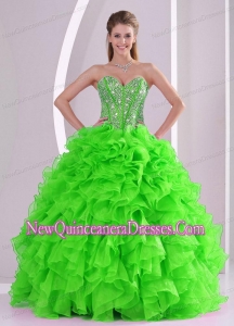 Ball Gown Pretty Sweet 15 Dresses with Beading and Ruffles