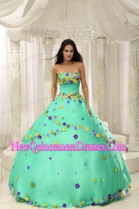 Apple Green Ball Gown 2013 Popular Sweet 16 Gowns For Custom Made Appliques Decorate Bodice
