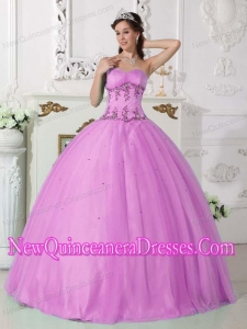 Ball Gown Sweetheart Floor-length Beading Popular Quinceanera Gowns in Lavender