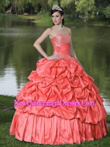 Puffy Red For Clearance Sweet 16 Gowns With Strapless Beaded