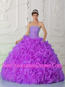 Fuchsia Ball Gown Luxurious Quinceanera Dress Strapless Organza Beading