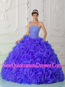 Plus Size Purple Quinceanera Dress Ball Gown Strapless Organza Beading