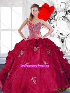 2015 Top Seller Sweetheart Ball Gown Quinceanera Dresses with Appliques