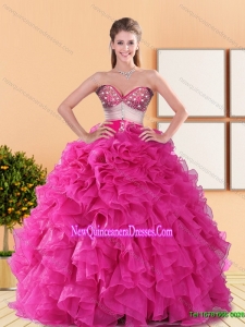 2015 New Style Sweetheart Quinceanera Dresses with Beading and Ruffles