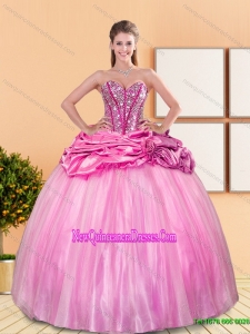 Custom Made Beading and Pick Ups Sweetheart Quinceanera Dresses for 2015 Spring