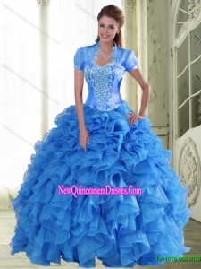 New Style Appliques and Ruffles Sweetheart Quinceanera Dresses for 2015