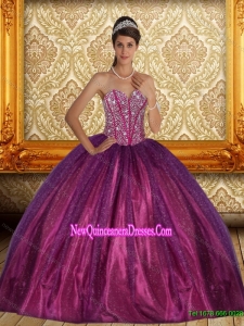 New Style Beading Sweetheart Ball Gown Sweet 15 Dress for 2015